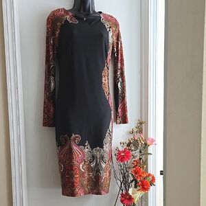 ⭐️ Host Pick⭐️Joseph Ribkoff | Paisley Black Print Sheath Dress